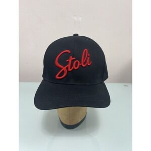 Stoli Snapback Hat‎ Black Red Embroidered Vodka Logo Bar Promo Cap